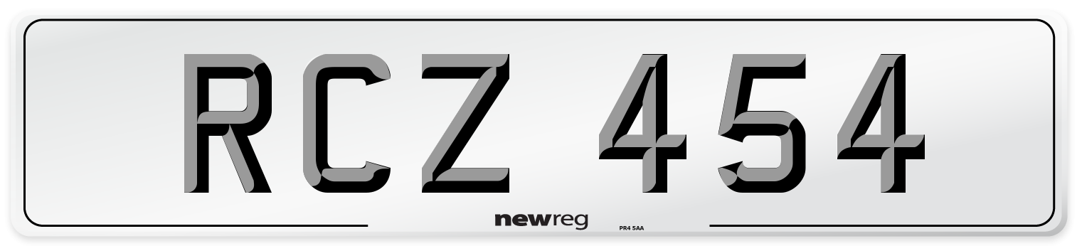 RCZ 454 Number Plate from New Reg